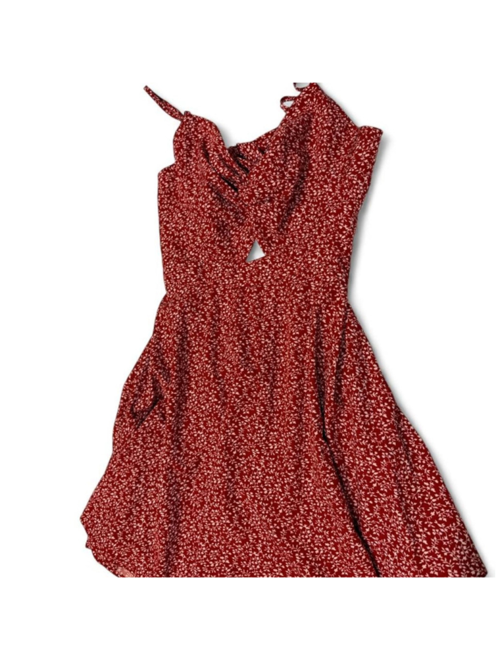 SHEIN red mini dress with white polka dots, size XL #polkadots #mini